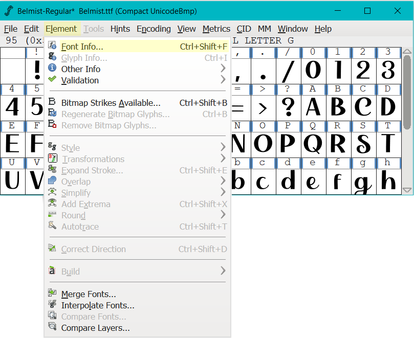 fontforge link fontforge link