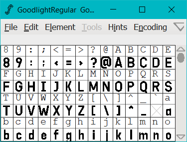 example-16x4-cell-window-in-fontforge-user-interface