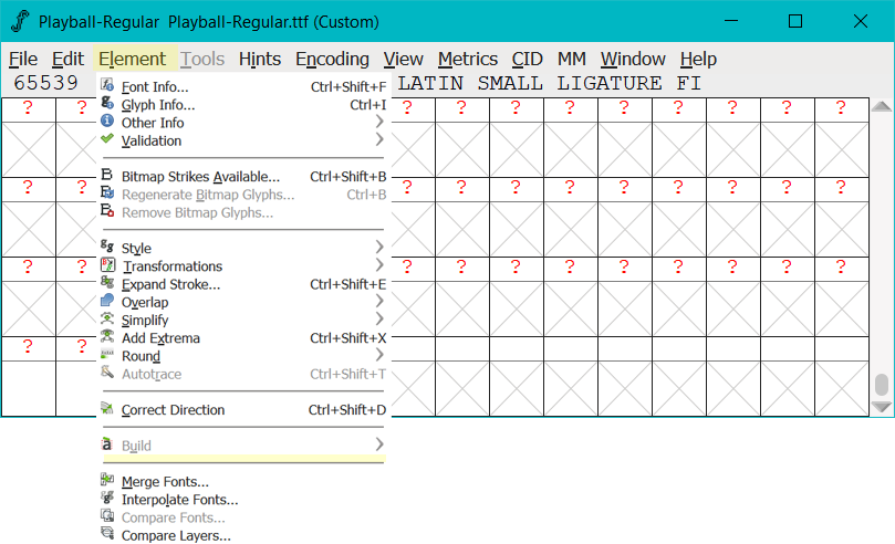 grayed-out-build-composite-glyph-for-ligature-substitution-lookup-table-fontforge