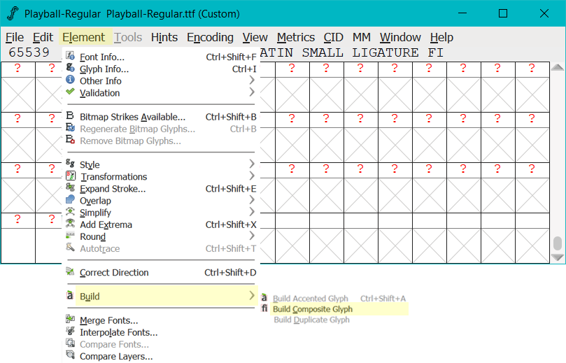 build-composite-glyph-for-ligature-substitution-lookup-table-fontforge