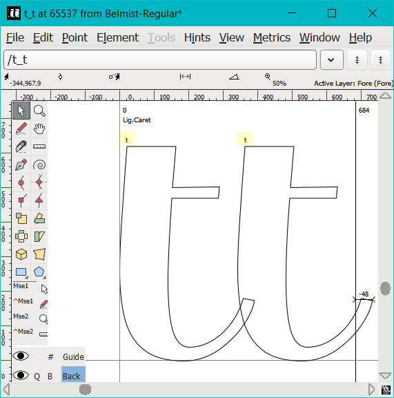 unlink-references-in-fontforge