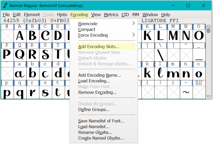 adding-a-new-encoding-slot-for-ligature-tables-in-fontforge