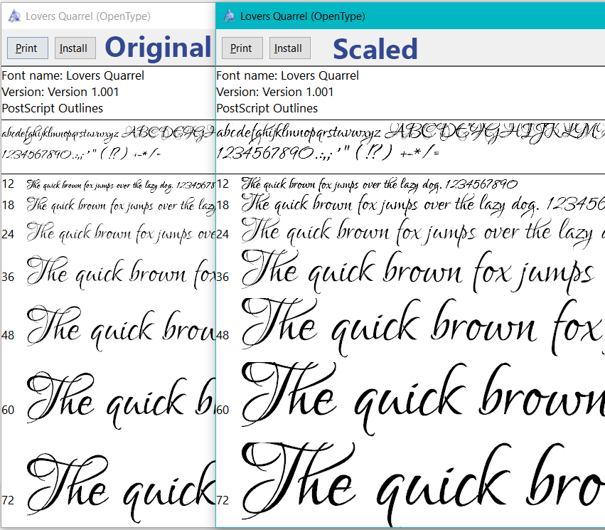 font-window-comparison-of-original-and-scaled-glyphs