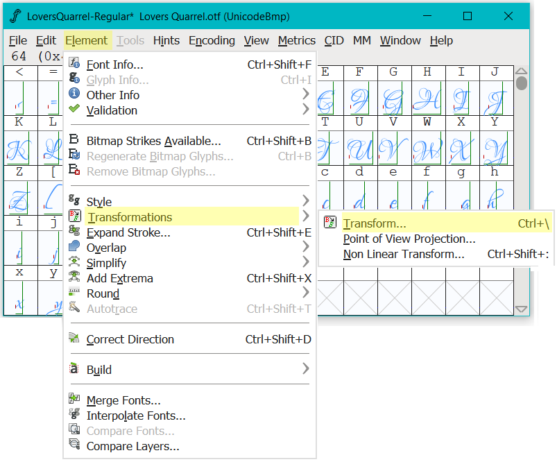 transform-tool-to-scale-glyphs-in-fontforge