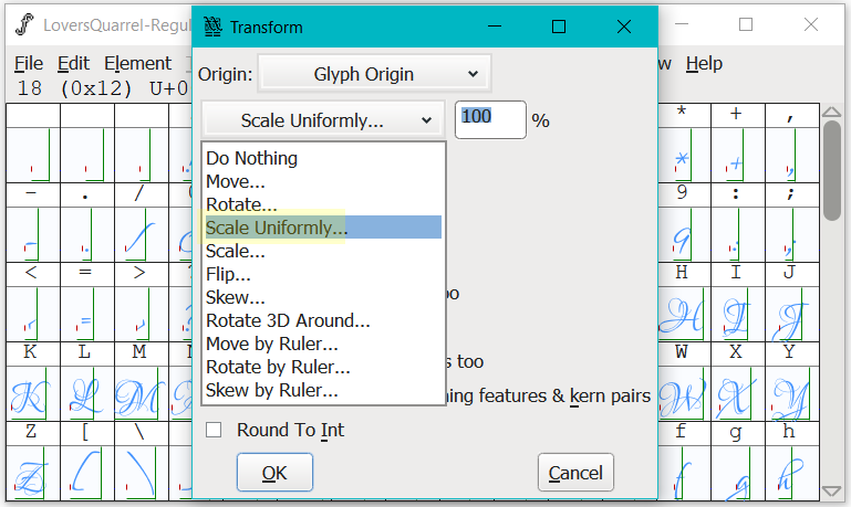 how-to-scale-glyphs-in-fontforge-using-the-transform-tool